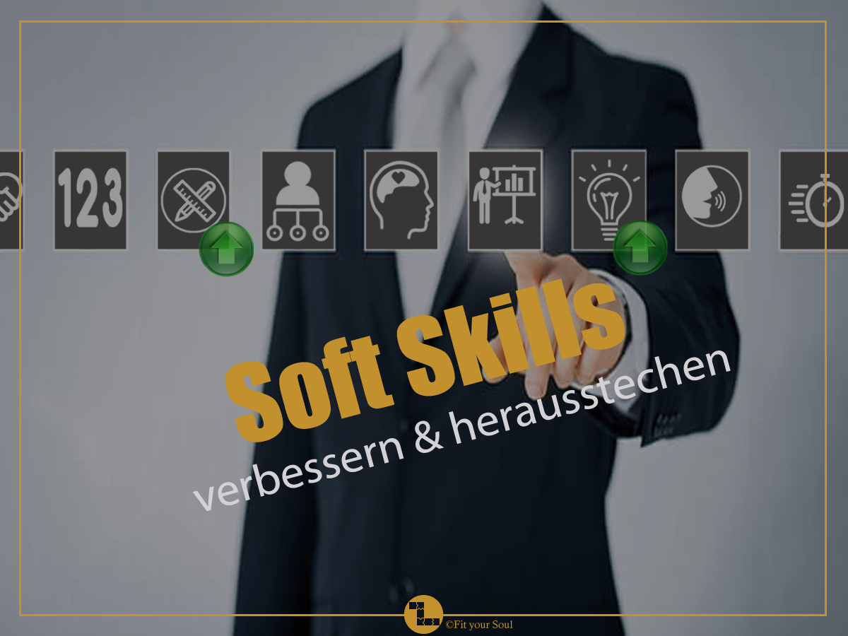 Person die mit Knopfdruck Softskills steigert